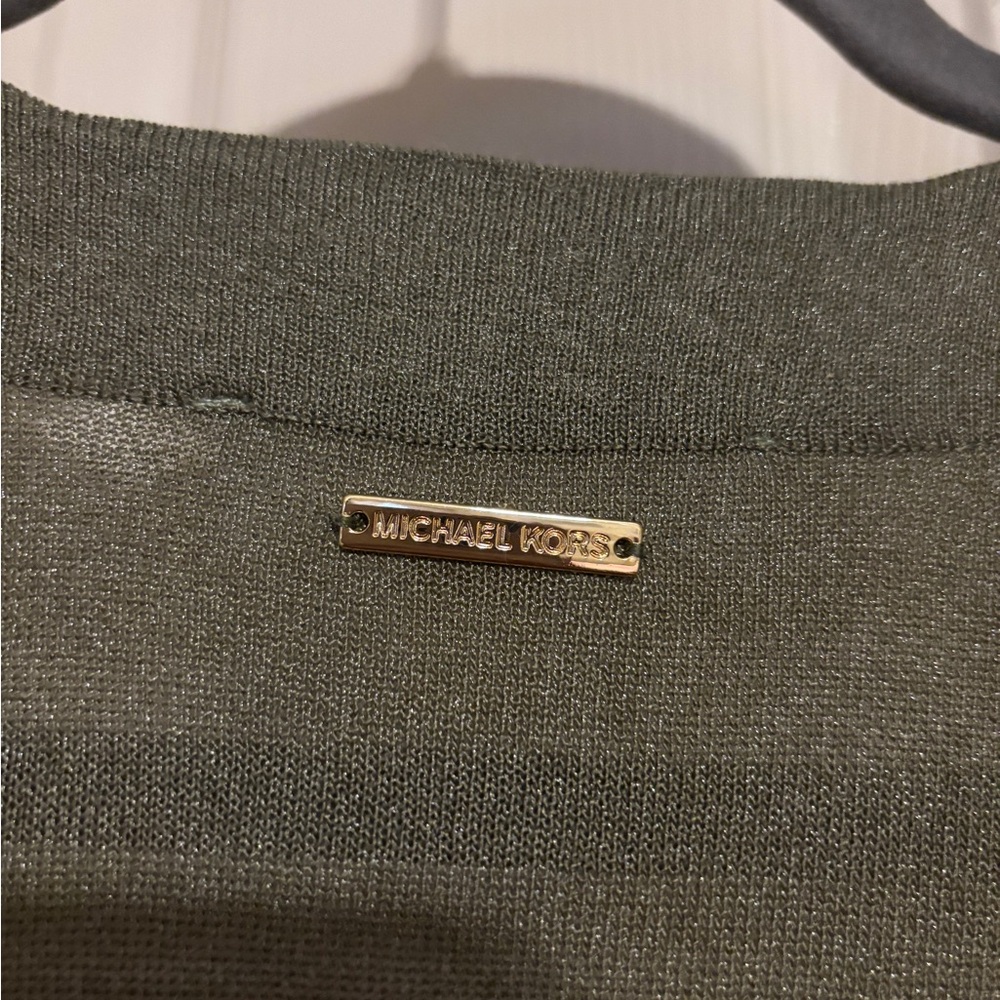 Michael Kors Olive Green Open-Front Cardigan - Picture 4 of 5